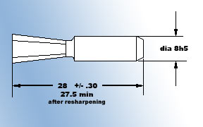 diagram of hex broaching tool for Rotary/wobble Broaching